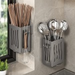 Rust-resistant Chopsticks storage box wall-mounted kitchen shelf without drilling household drainage basket utensil bowl chopsti