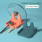 Compact Foldable Pot Holder Plastic Spoon Vertical Kitchen Storage Rack Suitable Ladle Forks Lid