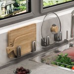 Bpa-free 2Pcs set Cutting Board Pot Cover Rack Sink Sponge Organizer Bathroom Multifunctional Wall Mounted Stainless Steel Kitchen Shelf