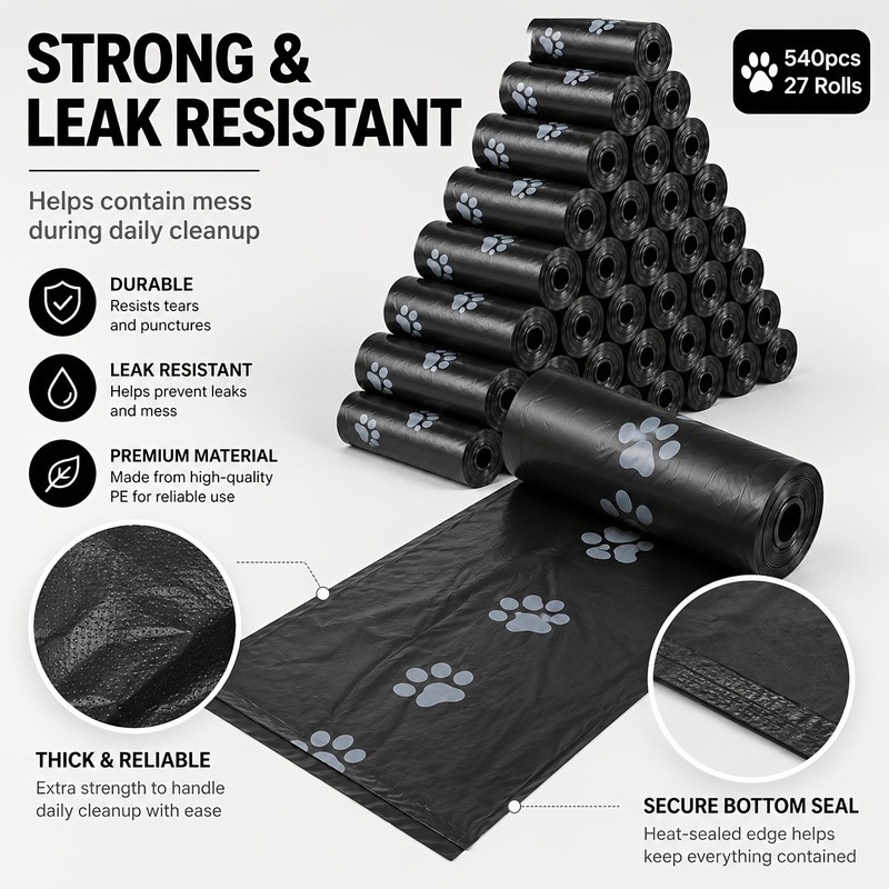 Comfortable Counts Dog Poop Bags Pet Waste Leak-Proof Thick Easy-Tear Portable Puppy Cleanup