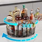 Heavy Duty 360 Rotating Tray Spice Rack Pantry Cabinet Turntable Base Storage Bin Kitchen Organizer Seasoning Cosmetic Box
