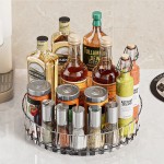 Heavy Duty 360 Rotating Tray Spice Rack Pantry Cabinet Turntable Base Storage Bin Kitchen Organizer Seasoning Cosmetic Box