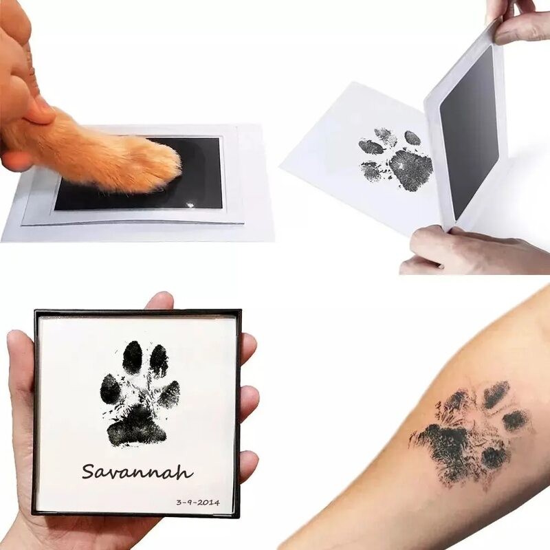 Non-toxic Paw Print Clean Touch Ink Pad Dog Cat Pet Owner Keepsake DIY Inkless Nose Pawprint Impression Making Kit