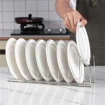Space-saving Kitchen Bowl Dish Organizer Stainless Steel Holder Home Cutlery Dishes Pot Lid Rack Household Accessories