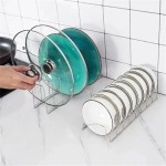 Space-saving Kitchen Bowl Dish Organizer Stainless Steel Holder Home Cutlery Dishes Pot Lid Rack Household Accessories