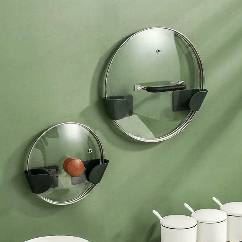 Collapsible Pot Lid Holder Wall Mounted Hanging Holders Pan Cover Racks Cabinet Door Organizer Kitchen Storage Rack
