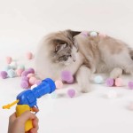 High Quality 10-100pcs Cat Plush Ball Shooting Gun Funny Toys Interactive Launch Training Toy Pet Kitten Creative Mini Games