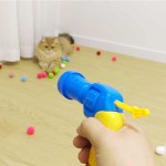 High Quality 10-100pcs Cat Plush Ball Shooting Gun Funny Toys Interactive Launch Training Toy Pet Kitten Creative Mini Games