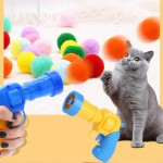 High Quality 10-100pcs Cat Plush Ball Shooting Gun Funny Toys Interactive Launch Training Toy Pet Kitten Creative Mini Games