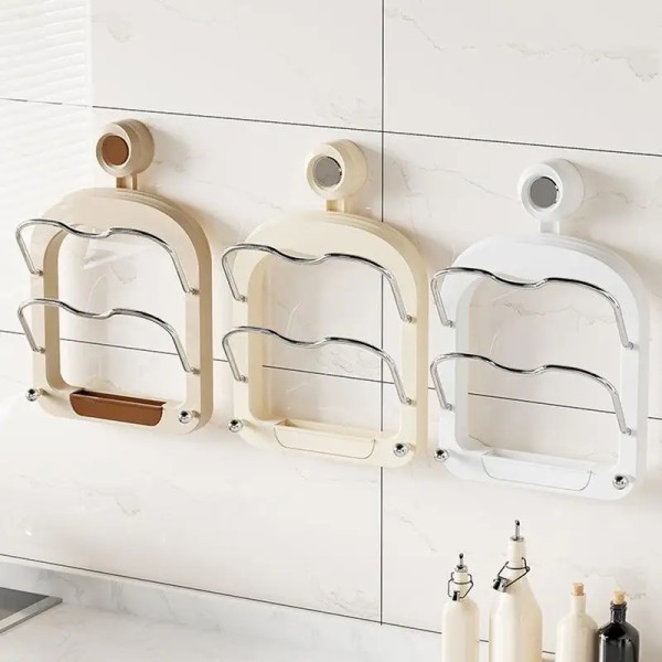Durable Kitchen Organizer Rack Wall Hanging Pot Cover Multilayer Lid Metal Multifunctional Storage