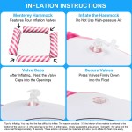 Non-slip Summer Foldable Inflatable Water Hammock Swimming Pool Floating Chair Portable Four Tube Diagonal Striped Bed