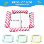 Non-slip Summer Foldable Inflatable Water Hammock Swimming Pool Floating Chair Portable Four Tube Diagonal Striped Bed