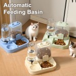 Easy To Clean Large Capacity Gravity-Fed Automatic Feeder Dog Cat Food Bowl Water Dispenser Pet Storage Supplies