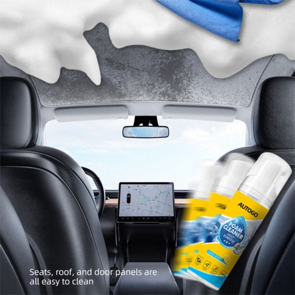 Collapsible Multipurpose Foam Cleaner Spray Car Interior Leather Seats Home White Shoes Stain Remover Set