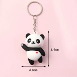 Trendy Cute Cartoon Couple Panda Keychain Pendant Car Bag Key Chains Women Jewelry Gift