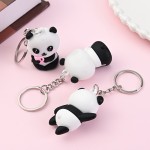 Trendy Cute Cartoon Couple Panda Keychain Pendant Car Bag Key Chains Women Jewelry Gift