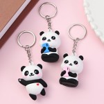Trendy Cute Cartoon Couple Panda Keychain Pendant Car Bag Key Chains Women Jewelry Gift
