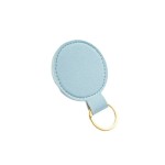 Secure Grip Laser Engrave Logo Round PU Leather Keychain Personalize Name Room Number Car Keyring Bag Pendant Custom Key Chain Holder