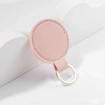 Secure Grip Laser Engrave Logo Round PU Leather Keychain Personalize Name Room Number Car Keyring Bag Pendant Custom Key Chain Holder