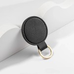 Secure Grip Laser Engrave Logo Round PU Leather Keychain Personalize Name Room Number Car Keyring Bag Pendant Custom Key Chain Holder