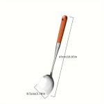 Bpa-free Stainless Steel Extended Spoon-Potula Rosewood Handle Kitchen Cooking Utensils Heat Resistant Long Spatula-Spoon Set