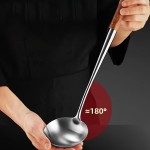 Bpa-free Stainless Steel Extended Spoon-Potula Rosewood Handle Kitchen Cooking Utensils Heat Resistant Long Spatula-Spoon Set