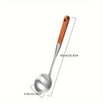 Bpa-free Stainless Steel Extended Spoon-Potula Rosewood Handle Kitchen Cooking Utensils Heat Resistant Long Spatula-Spoon Set
