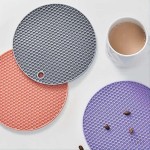 Versatile Heat Resistant Silicone Pot Holder Anti Scalding Countertop Protection Mat Circular Non Slip Kitchen Pad