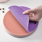 Versatile Heat Resistant Silicone Pot Holder Anti Scalding Countertop Protection Mat Circular Non Slip Kitchen Pad