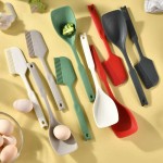 Versatile Silicone spoon multi-purpose grip comfortable non-slip kitchen utensils mixing tableware scraping brush