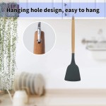 Dishwasher Safe Non-Stick Silicone Spatula Wooden Turner Pancakes Frying Pan Shovel Meat Egg Scraper Turners Food Lifters Kitchen Cooking Tool