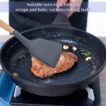 Dishwasher Safe Non-Stick Silicone Spatula Wooden Turner Pancakes Frying Pan Shovel Meat Egg Scraper Turners Food Lifters Kitchen Cooking Tool