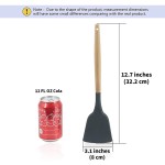 Dishwasher Safe Non-Stick Silicone Spatula Wooden Turner Pancakes Frying Pan Shovel Meat Egg Scraper Turners Food Lifters Kitchen Cooking Tool