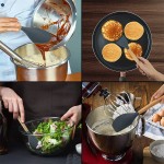 Food Grade Non-Stick Cream Baking Scraper Silicone Butter Spatula Cutter Chocolate Smoother Wooden Heat Resistant Kitchen Cake Tool