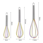 Non-stick Stainless Steel Balloon Wire Silicone Whisk Manual Egg Beater Mixer Kitchen Baking Utensil Milk Cream Butter
