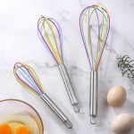 Non-stick Stainless Steel Balloon Wire Silicone Whisk Manual Egg Beater Mixer Kitchen Baking Utensil Milk Cream Butter