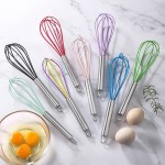 Non-stick Stainless Steel Balloon Wire Silicone Whisk Manual Egg Beater Mixer Kitchen Baking Utensil Milk Cream Butter