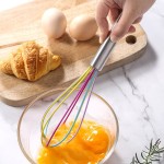 Non-stick Stainless Steel Balloon Wire Silicone Whisk Manual Egg Beater Mixer Kitchen Baking Utensil Milk Cream Butter