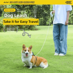 Waterproof Reflective Retractable Dog Leash Adjustable Anti-Slip Handle Pet Walking Rope Poop Bag Holder Anti-Escape Traction