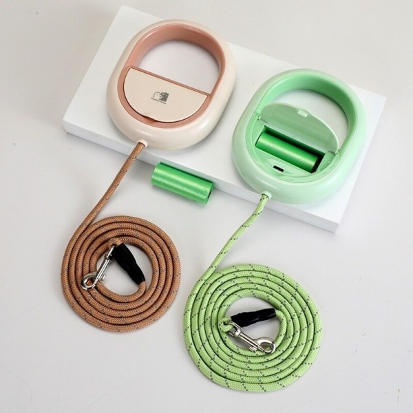 Waterproof Reflective Retractable Dog Leash Adjustable Anti-Slip Handle Pet Walking Rope Poop Bag Holder Anti-Escape Traction