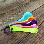 Ergonomic Handle Colorful Measuring Spoon Set Scale Plastic Graduated Scoops Baking Kitchen Cooking