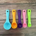 Ergonomic Handle Colorful Measuring Spoon Set Scale Plastic Graduated Scoops Baking Kitchen Cooking