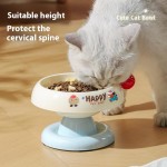 High Quality Cute Cartoon Elevated Pet Bowl Stainless Steel Neck Protection Anti-Choking Non-Slip Feeder Supplies