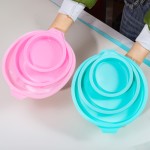 Ergonomic Handle 8inch Round Cake Layer Mold Silicone Pan NonStick Mousse Cheese Bakeware DIY Baking Rainbow Tools