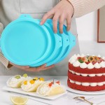 Ergonomic Handle 8inch Round Cake Layer Mold Silicone Pan NonStick Mousse Cheese Bakeware DIY Baking Rainbow Tools