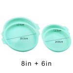 Ergonomic Handle 8inch Round Cake Layer Mold Silicone Pan NonStick Mousse Cheese Bakeware DIY Baking Rainbow Tools
