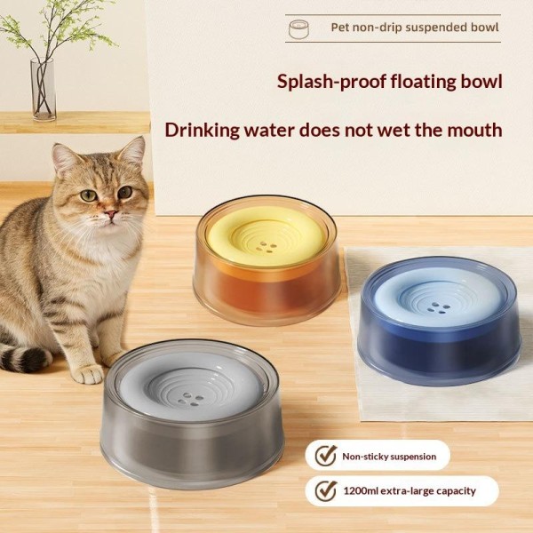 Lightweight Splash Proof Floating Pet Water Bowl 1200ml No Wet Mouth Non Spill Drinking Cats Dogs