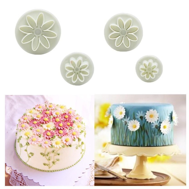 Bpa-free Plum Flower Plunger Biscuit Fondant Mold Daisy Cookie Cutter Cake Decorating Tools Sugarcraft Stamp