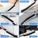 Versatile Ultra-Stiff Bristles Gap Cleaning Brush Heavy Duty Crevice Tool Ergonomic Handle Slim Grout Deep Tile Lines Shower Corner Sink