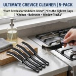 Versatile Ultra-Stiff Bristles Gap Cleaning Brush Heavy Duty Crevice Tool Ergonomic Handle Slim Grout Deep Tile Lines Shower Corner Sink